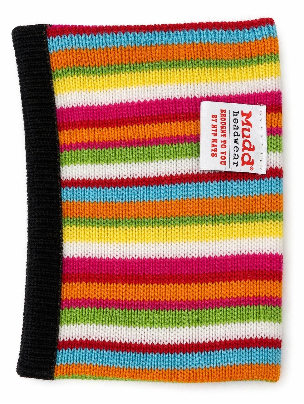 Black Beanie & Scarf Set with Pink, Yellow and Multicolor Stripes - Picture 4 of 4